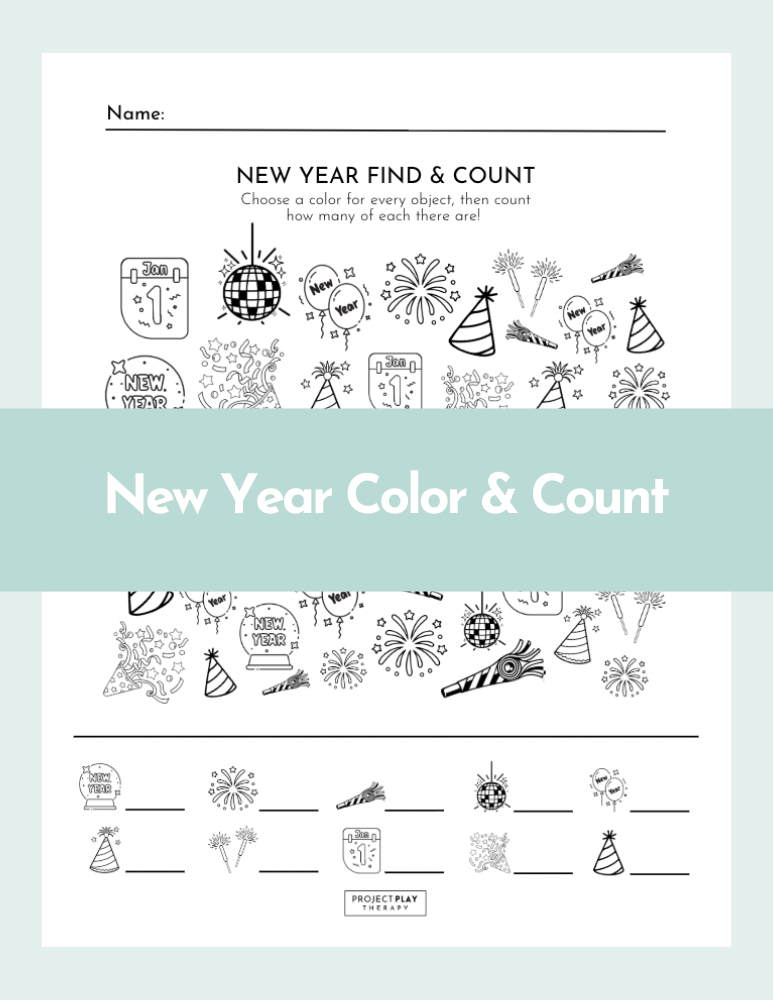 New Year Color & Count - Project Play Therapy